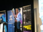 George presenting at Fresh Science school forum, Melbourne Museum