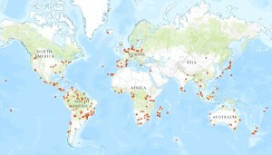 Global distribution of the sites included in this study. Image by Si-Chong Chen
