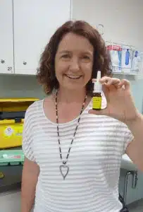 Dr Julie Fleet with intranasal fentanyl