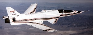 Nick's trials use wing based on Grumman X29 experimental aircraft. Photo Credit: NASA/Larry Sammons