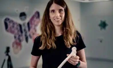 Woman holding a bone