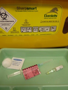 Equipment for pethidine injection