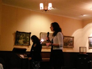 Bright spark: Sahar presents at Fresh Science in the pub