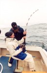 Sophie Bestley catching tuna, photo credit Adam Watkins